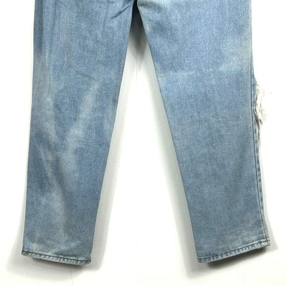 SONG Classic Mom Jeans Womens 3 Button Fly Distressed Ripped Light Wash - Picture 9 of 10